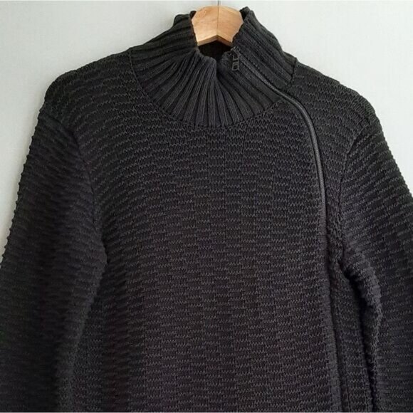 ARMANI EXCHANGE 100% Cotton Side Zip Sweater Textured Knit Sz S - Picture 2 of 11
